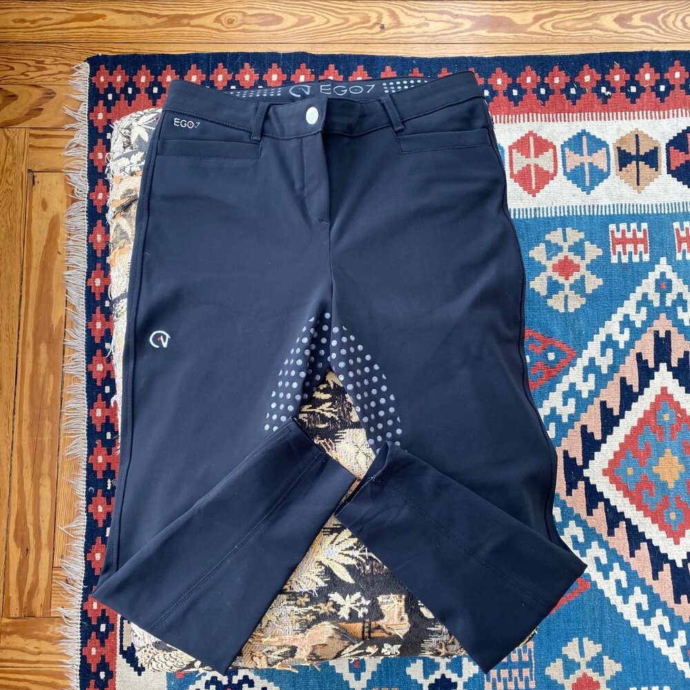 Black EGO 7 Full Seat Breeches - Size 10 - IT46 - EU42 - UK14